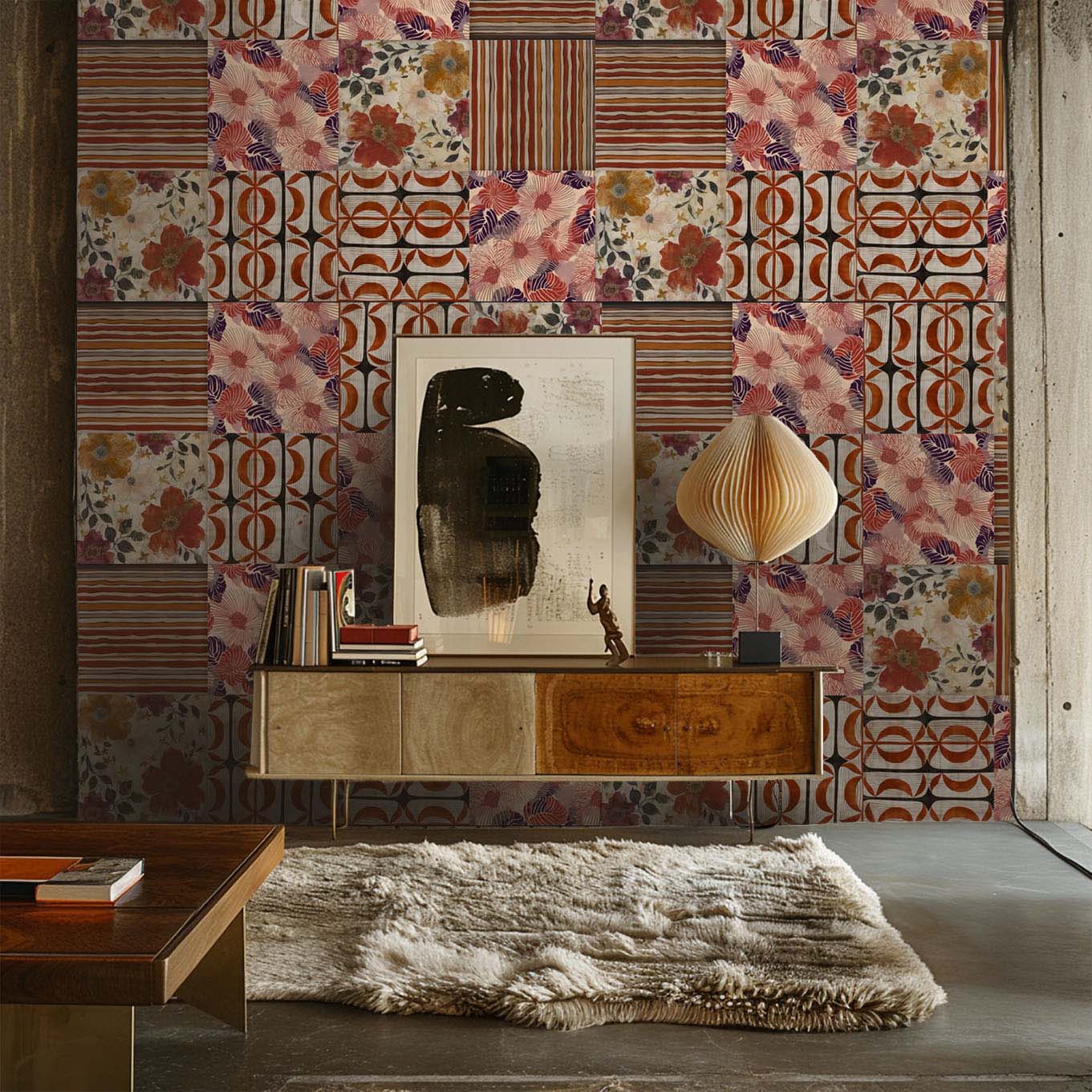 Coffret Patchwork n°1 de papier peint - Sienna Terra