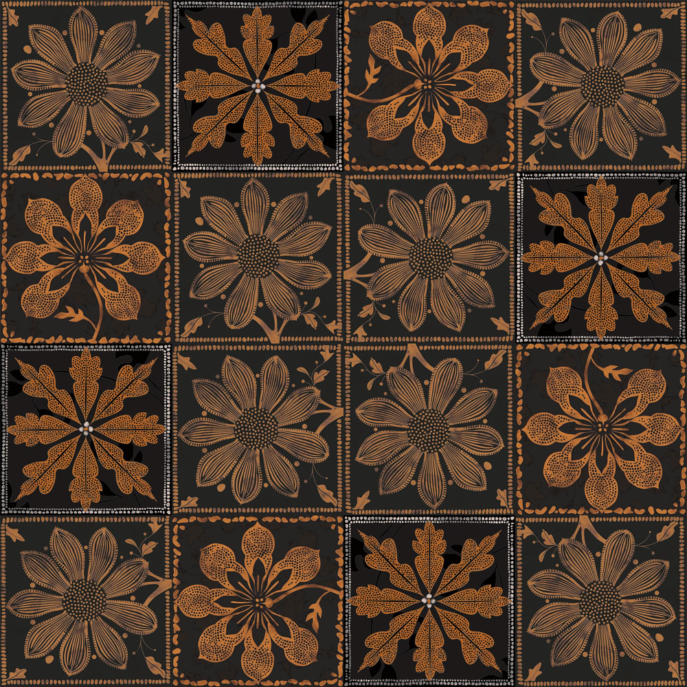 papier peint intissé de 48 x 48 cm, vendu par coffret de 16 feuilles pour couvrir 4 m2 en finition mate ou lessivable