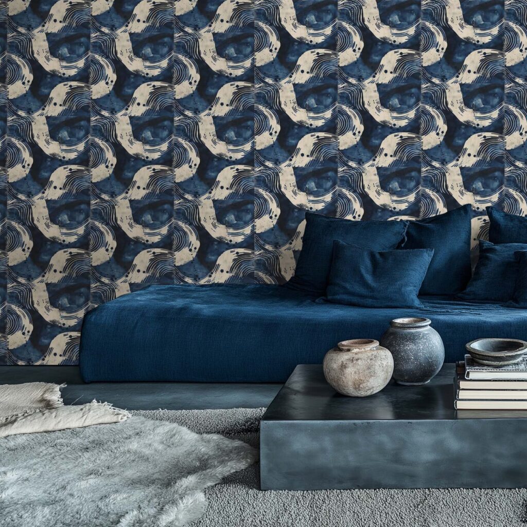 Feuille de papier peint n°7 - Nara Minuit