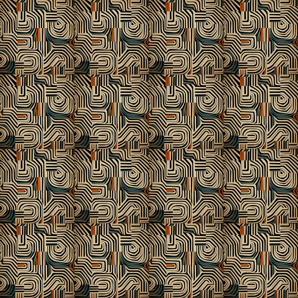 papier peint intissé de 48 x 48 cm, vendu par coffret de 16 feuilles pour couvrir 4 m2 en finition mate ou lessivable