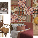 moodboard sur les tons beige et orange