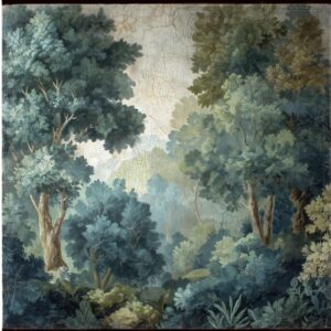 Toile à suspendre, imprimée sur papier froissé et plissé à la main