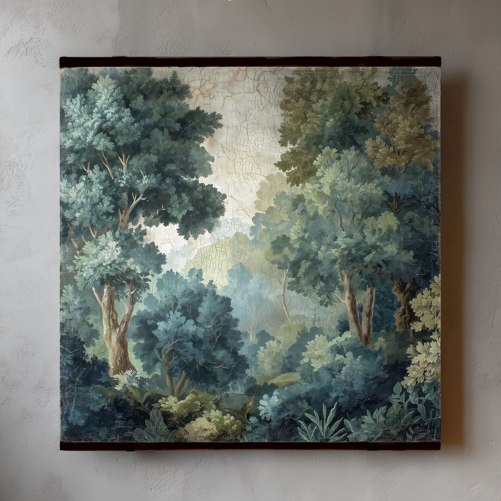 Toile à suspendre, imprimée sur papier froissé et plissé à la main