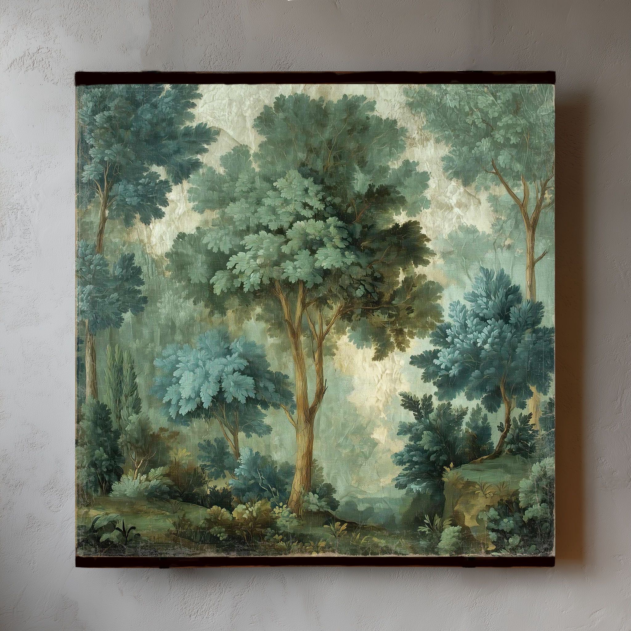 Toile à suspendre, imprimée sur papier froissé et plissé à la main