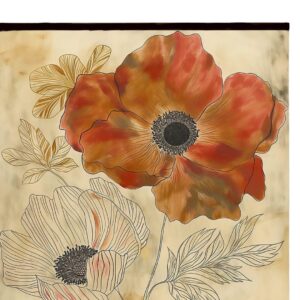 Toile à suspendre, imprimée sur papier froissé et plissé à la main