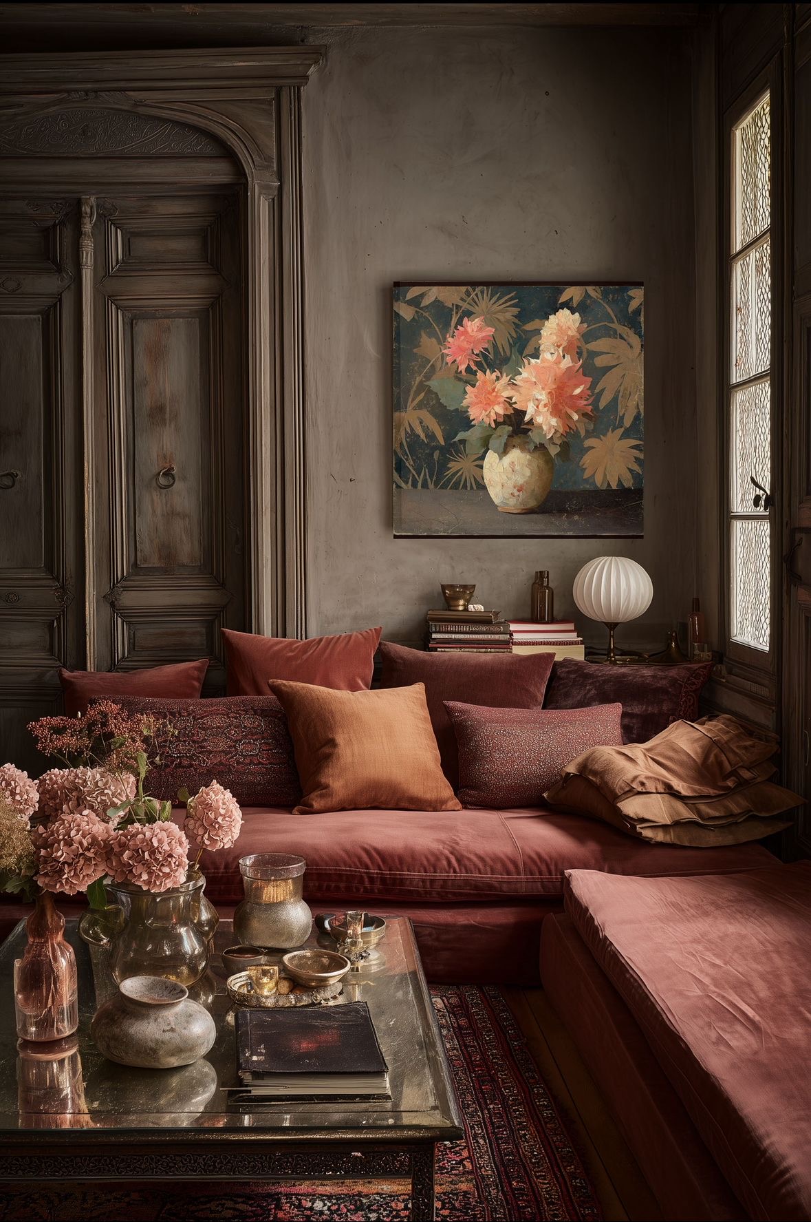 Toile à suspendre, imprimée sur papier froissé et plissé à la main