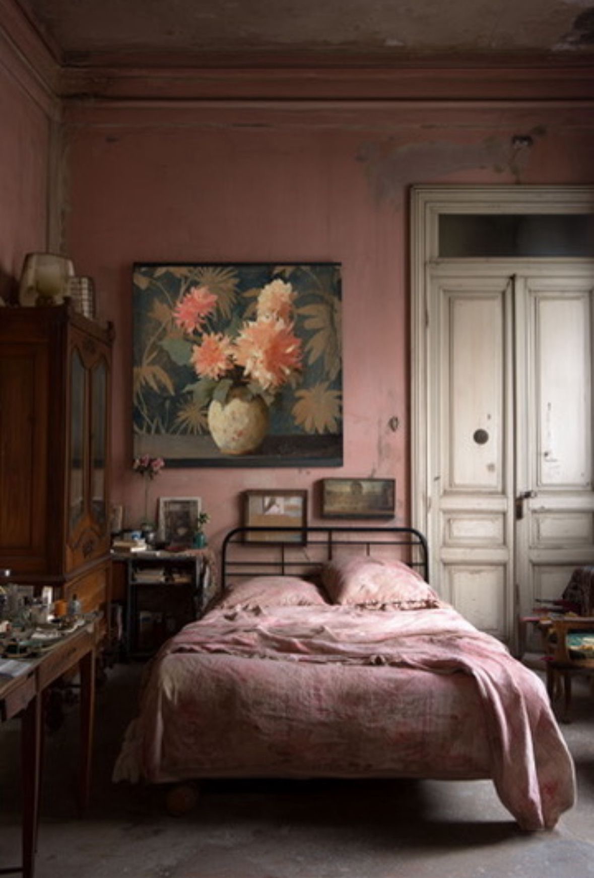 Toile à suspendre, imprimée sur papier froissé et plissé à la main