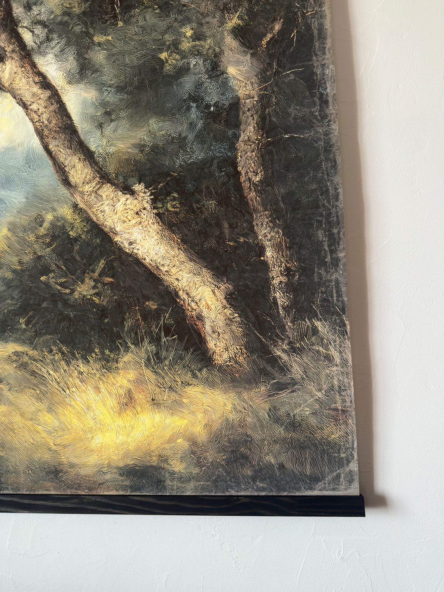 Toile à suspendre, imprimée sur papier froissé et plissé à la main