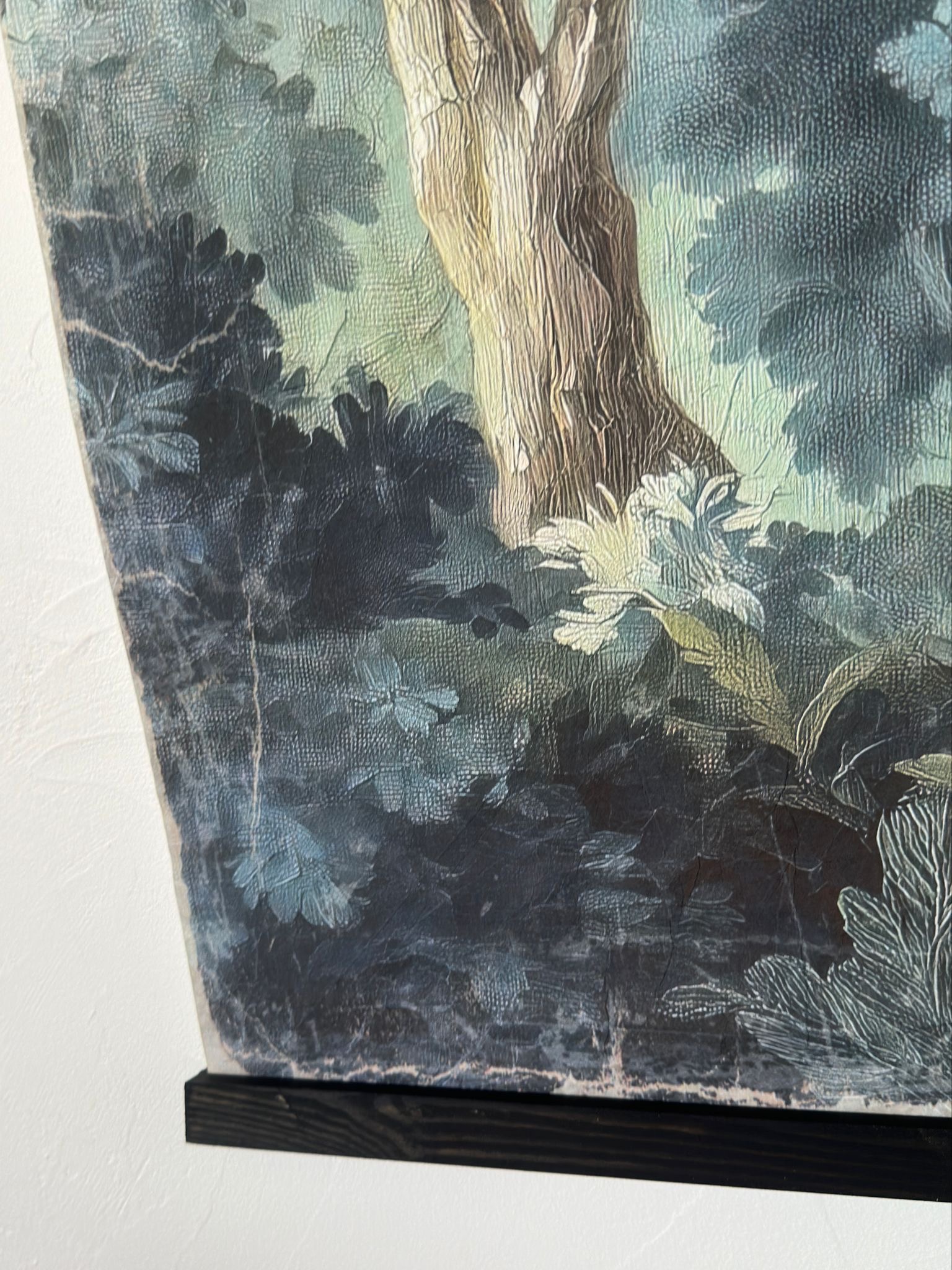 Toile à suspendre, imprimée sur papier froissé et plissé à la main