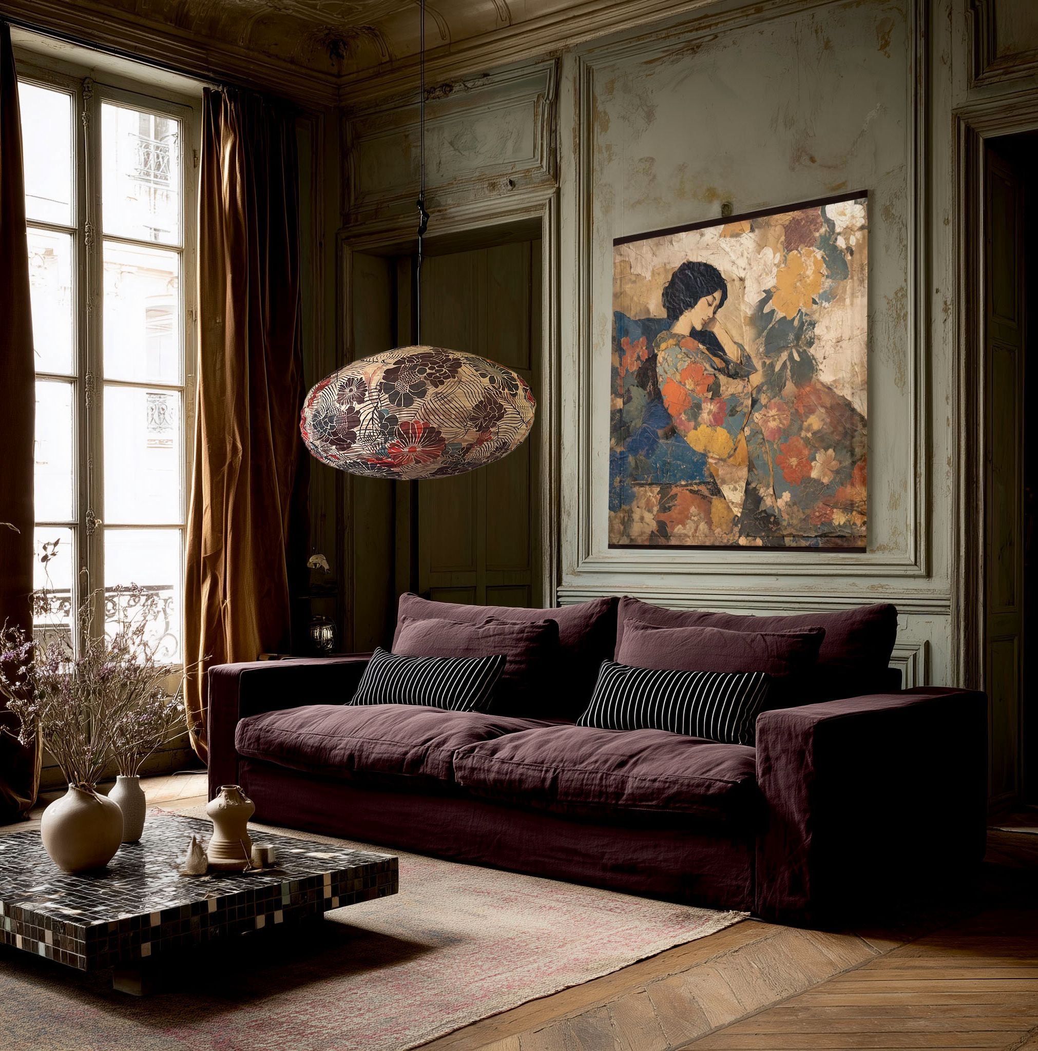 papier peint intissé de 100 x 100 cm par rouleau de 4 feuilles, soit 4 m2 en finition lessivable.